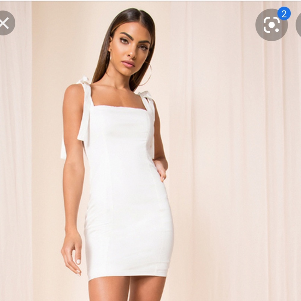 🆕 Revolve | Superdown Siona Tie Dress L White - Picture 9 of 12